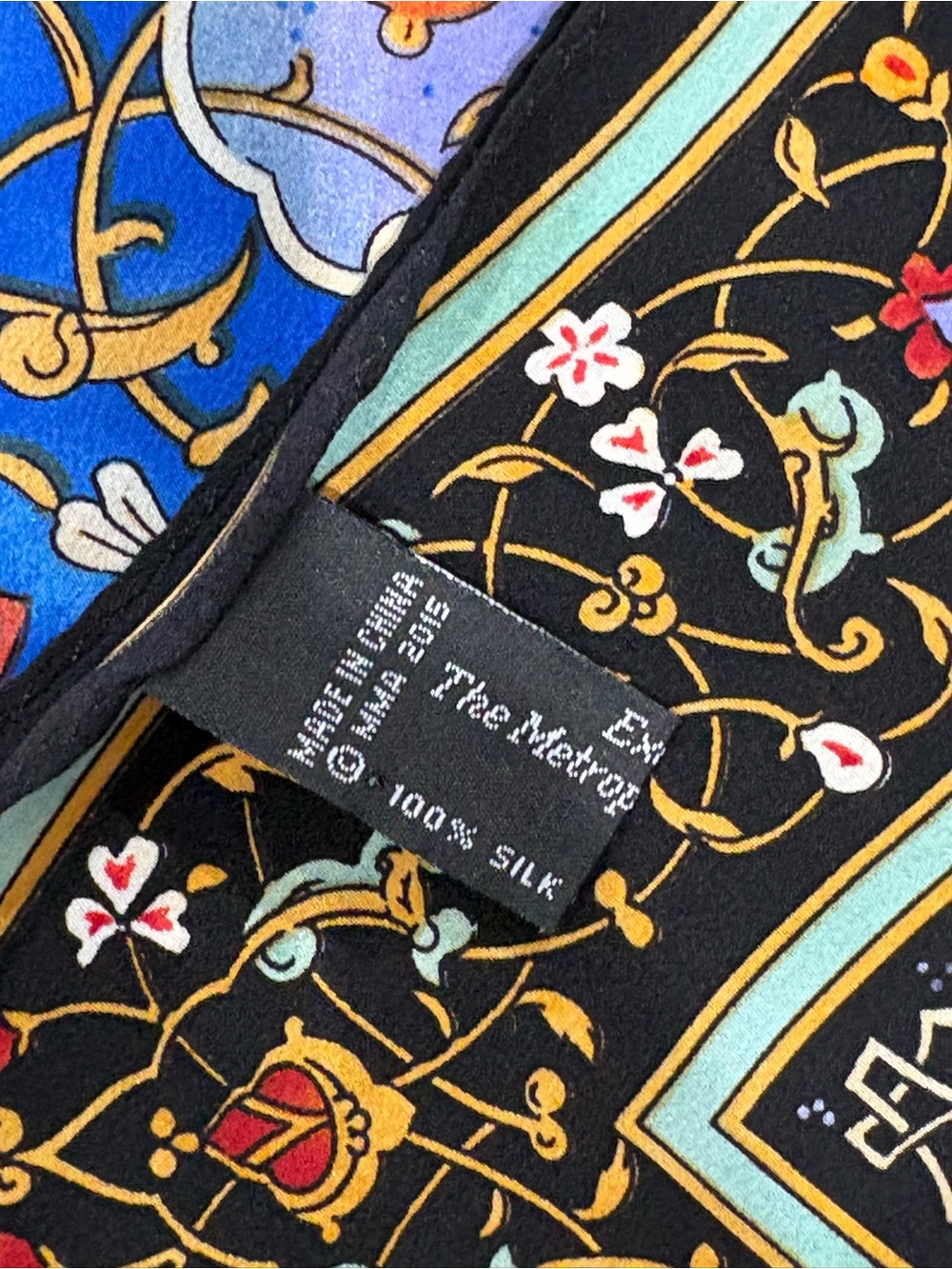 Vintage Metropolitan Museum of Art 100% silk scarf geometric Tezhip Islamic - Picture 5 of 10